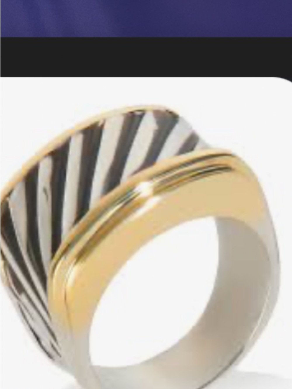 David Yurman Yellow &Gold Sterling  Silver Cigar Band Sz Appro.6.50
